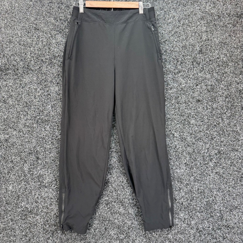 Athleta Black High Rise Tapered Ankle Zip Jogger Pants Size 10